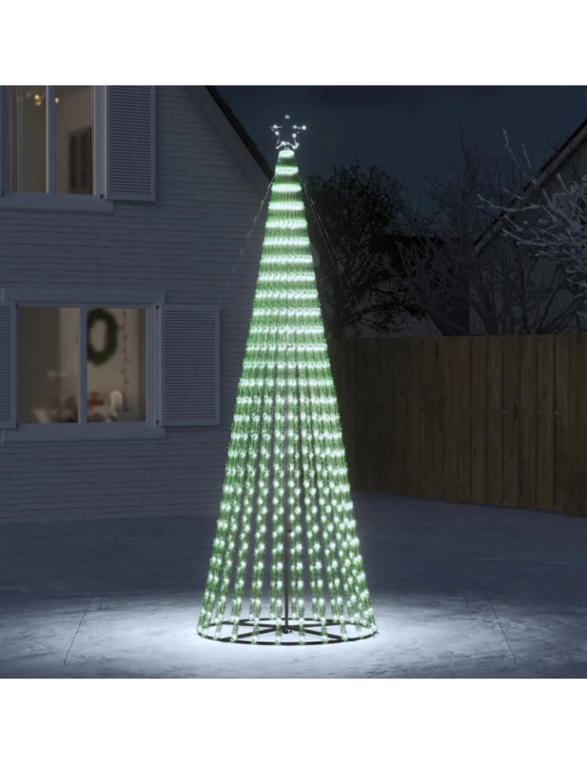 Vidaxl - vidaXL Iluminação p/ árvore de Natal cone 688 LEDs 300 cm branco frio