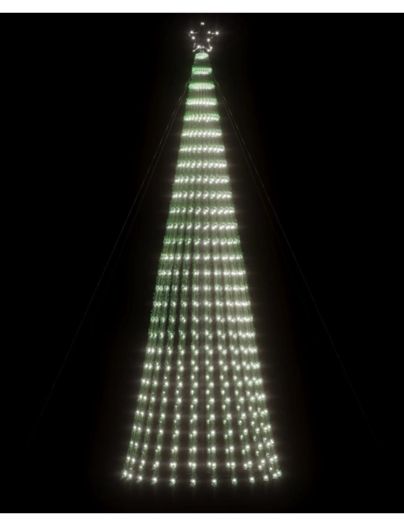 imagem de vidaXL Iluminação p/ árvore de Natal cone 688 LEDs 300 cm branco frio4