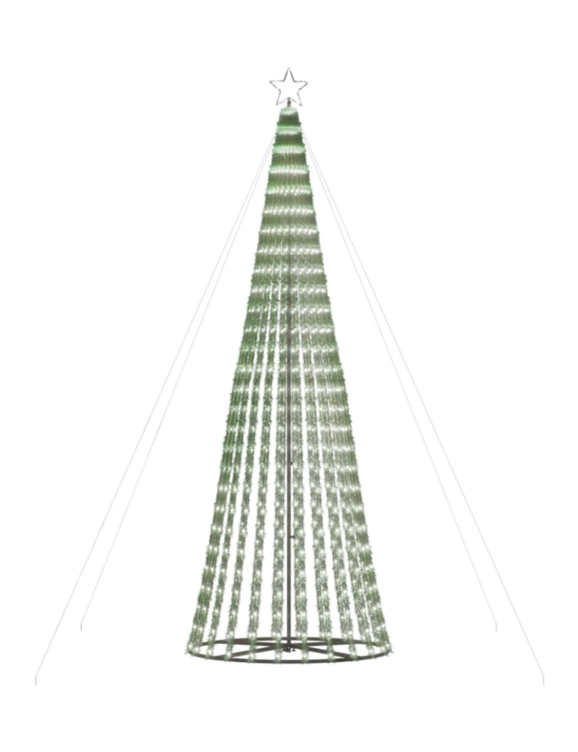 imagem de vidaXL Iluminação p/ árvore de Natal cone 688 LEDs 300 cm branco frio5