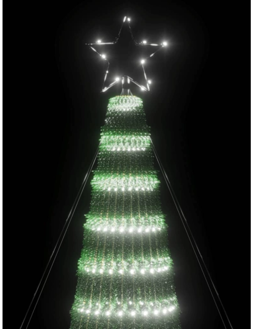 imagem de vidaXL Iluminação p/ árvore de Natal cone 688 LEDs 300 cm branco frio7