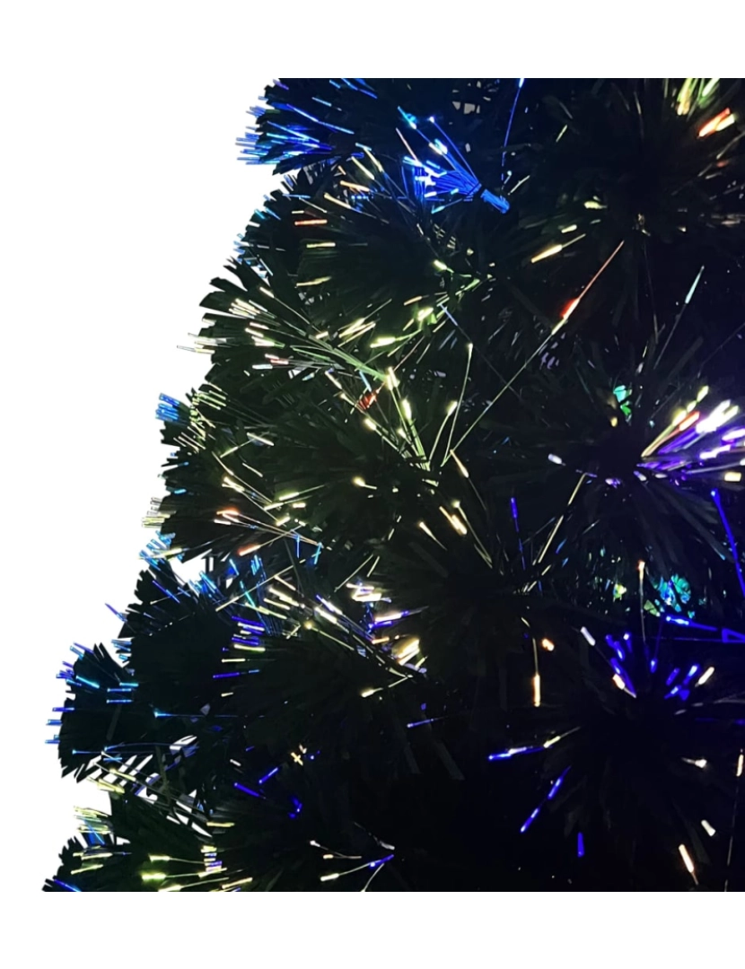 imagem de vidaXL Árvore de Natal artificial com suporte 180 cm fibra ótica verde10