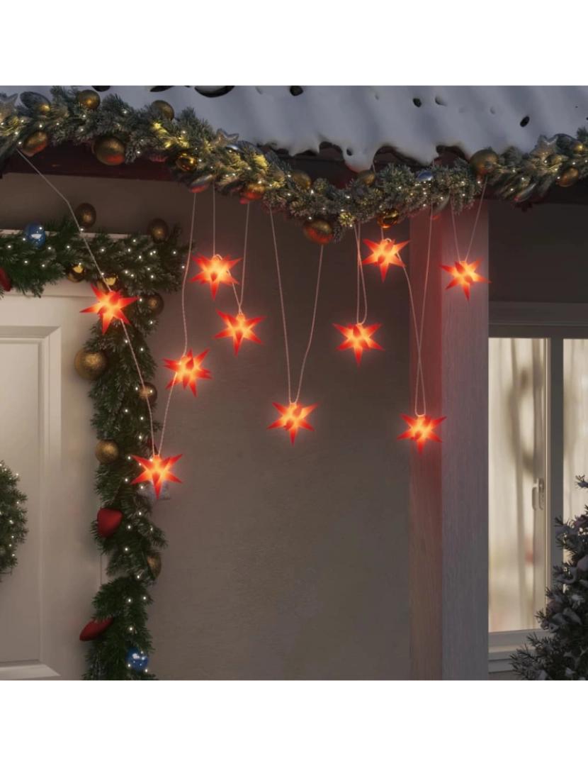 imagem de vidaXL Luzes de Natal 10 LEDs 10 cm vermelho3