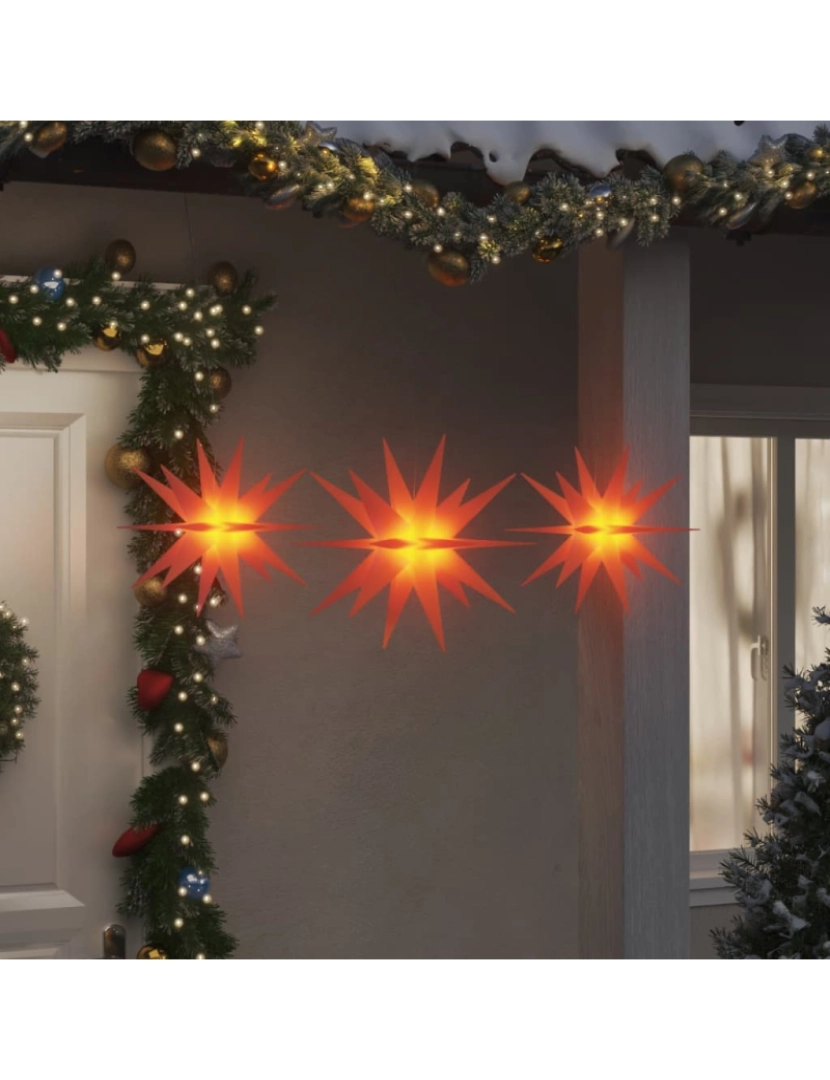 Vidaxl - vidaXL Luzes de Natal com LEDs 3 pcs dobrável vermelho