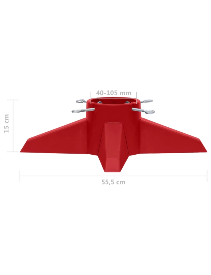 imagem de vidaXL Suporte para árvore de Natal 55,5x55,5x15 cm vermelho8