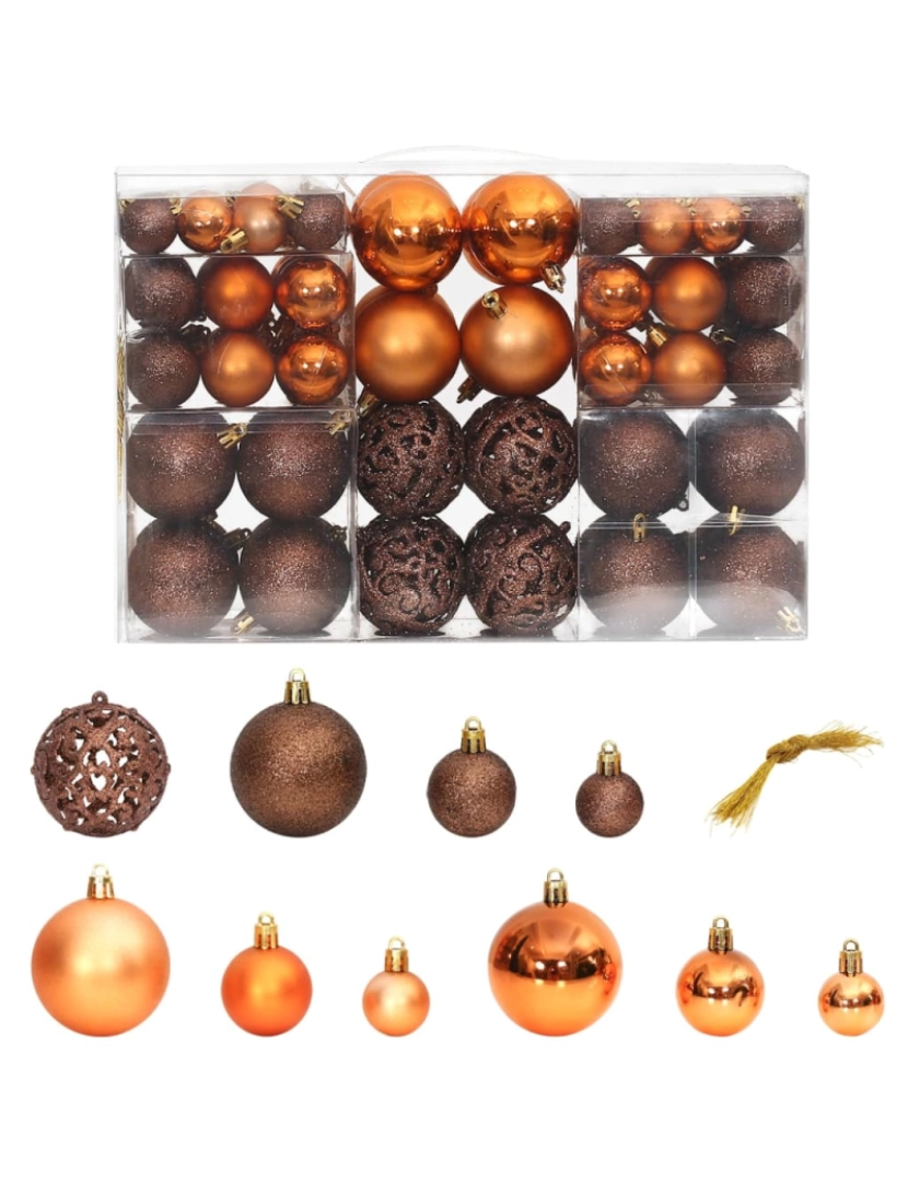 Vidaxl - vidaXL Enfeites de Natal 100 pcs 3 / 4 / 6 cm castanho