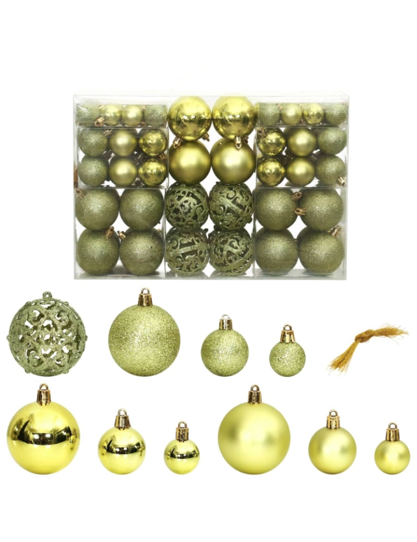 Vidaxl - vidaXL Enfeites de Natal 100 pcs 3 / 4 / 6 cm verde-claro