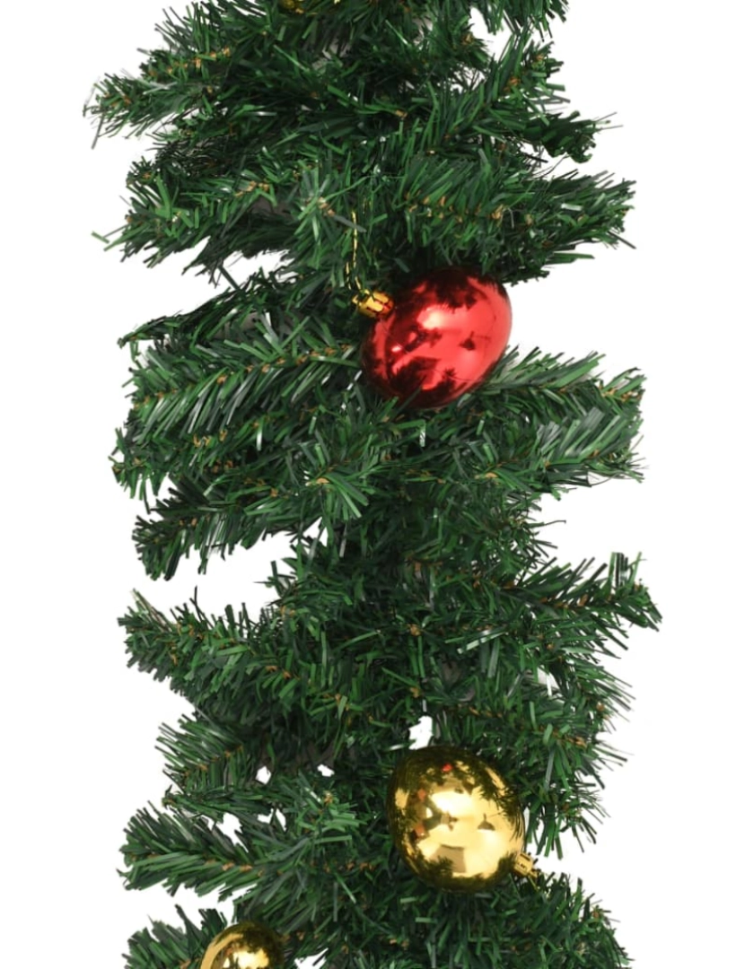 imagem de vidaXL Grinalda de Natal com enfeites 4 pcs 270 cm PVC verde7