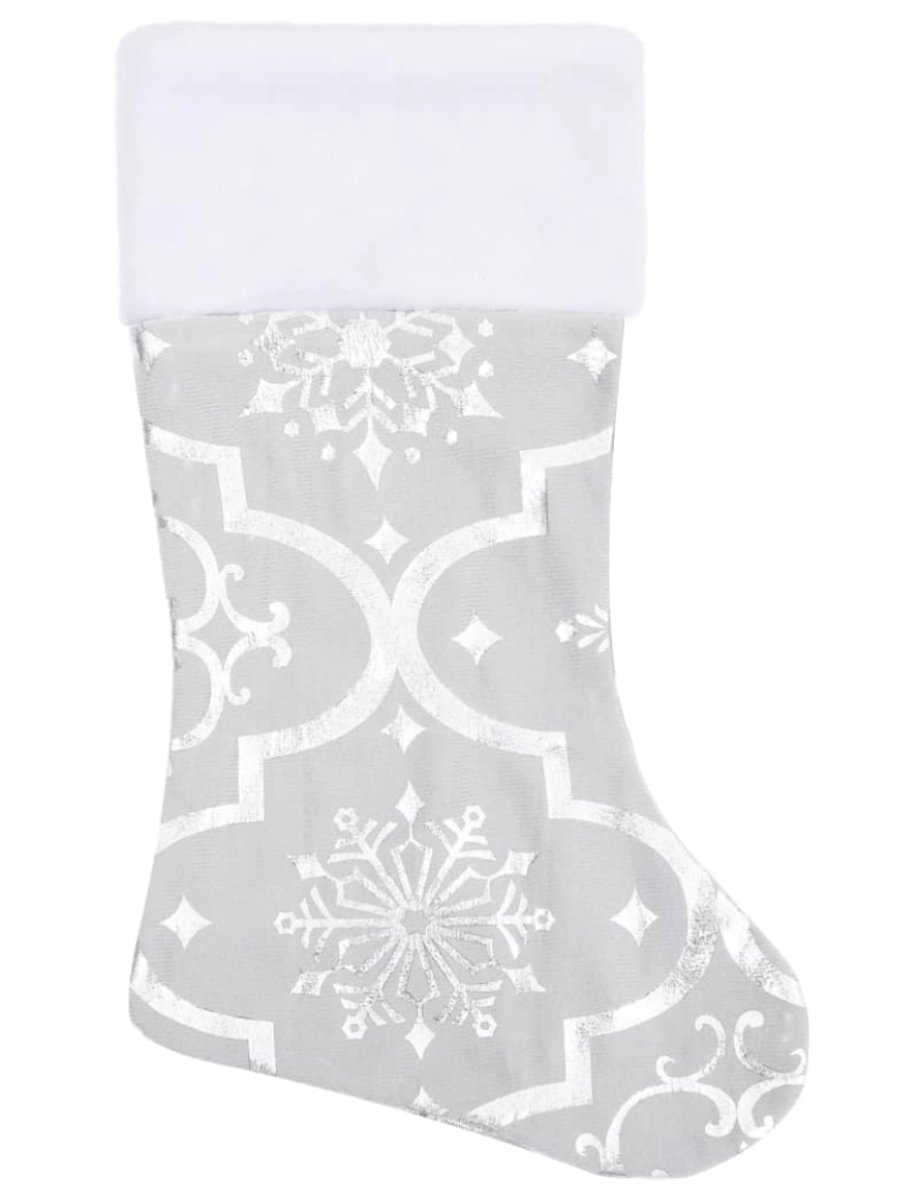 imagem de vidaXL Saia de árvore de Natal luxuosa 122 cm com meia tecido branco5