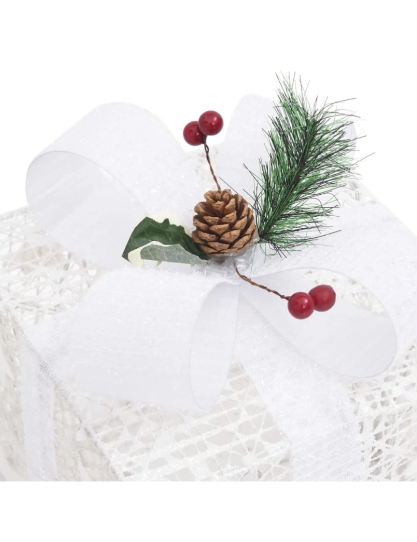 imagem de vidaXL Caixas de presente de Natal decorativas 3 pcs int/ext. branco7