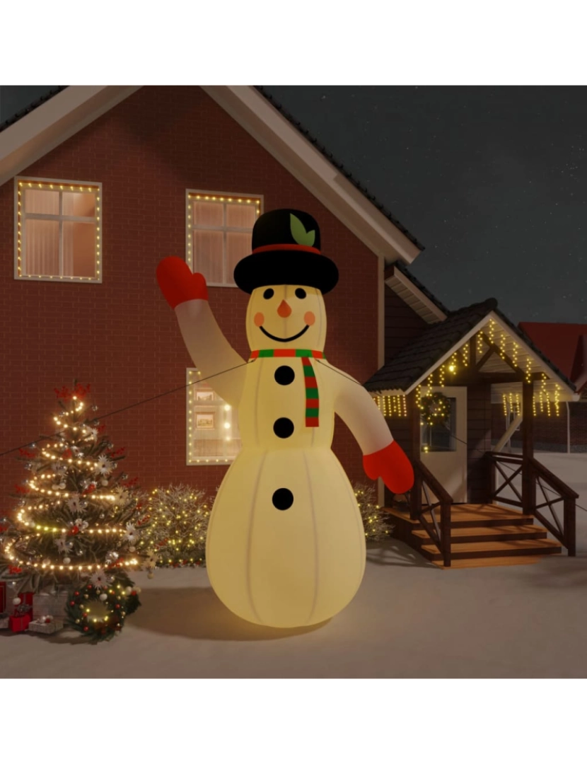 imagem de vidaXL Boneco de neve insuflável com luzes LED 455 cm1