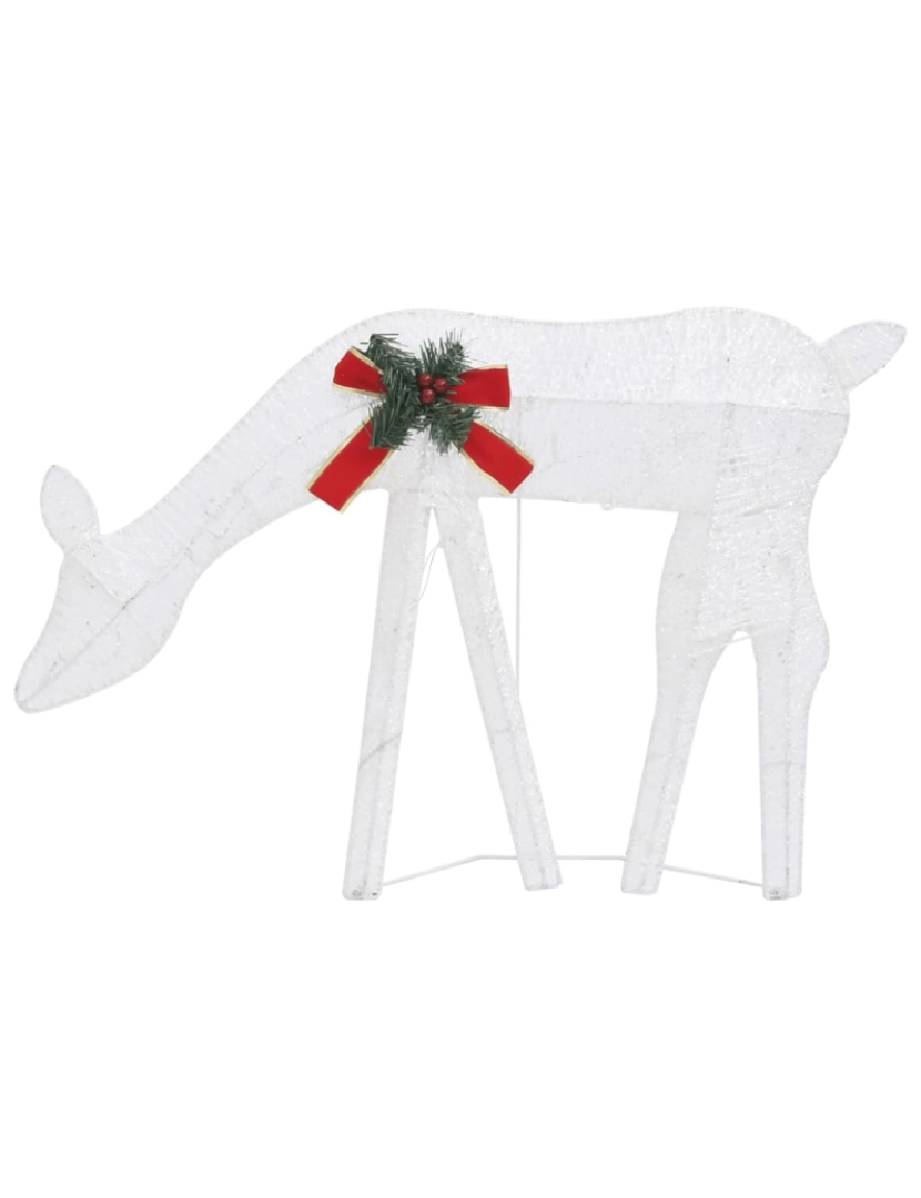 imagem de vidaXL Renas de Natal 6 pcs malha branco/branco frio8