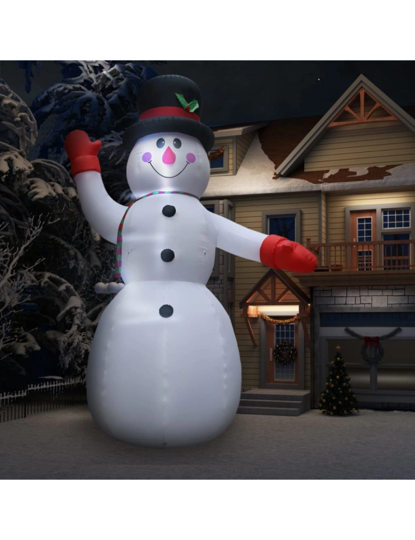 imagem de vidaXL Boneco de neve insuflável Natal com LED IP44 600 cm XXL2