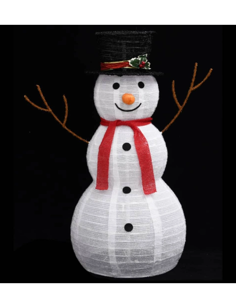 imagem de vidaXL Boneco de neve decorativo com luz LED tecido de luxo 90 cm6