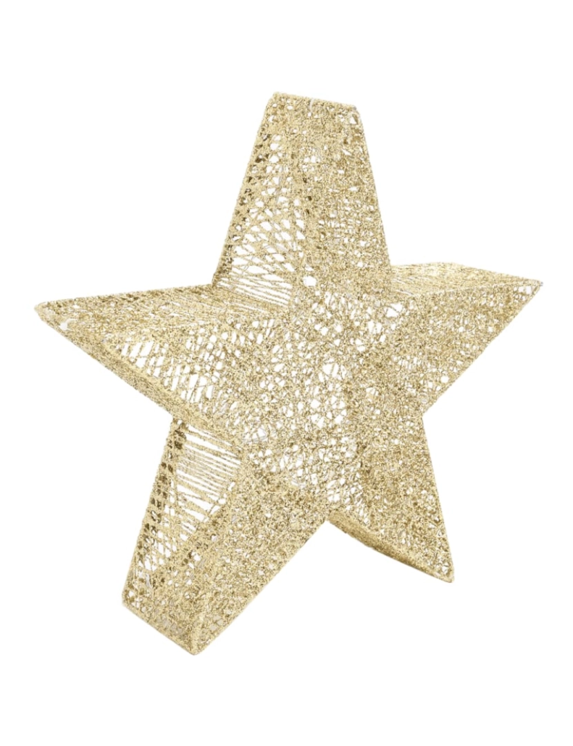 imagem de vidaXL Estrelas de Natal com luzes LED 3 pcs ext./int. arame dourado8