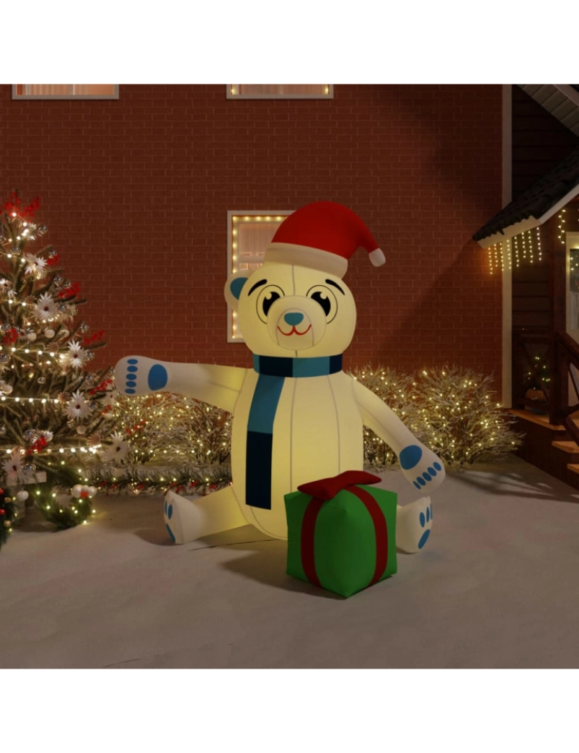 imagem de vidaXL Urso de Natal insuflável com luzes LED 240 cm1