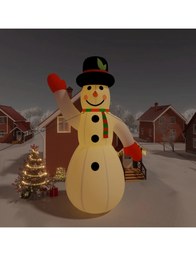 imagem de vidaXL Boneco de neve insuflável com luzes LED 1000 cm3