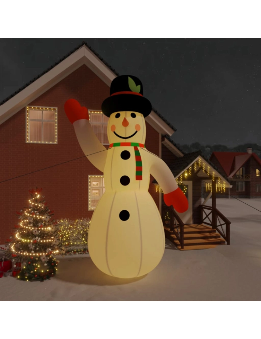 imagem de vidaXL Boneco de neve insuflável com luzes LED 620 cm1