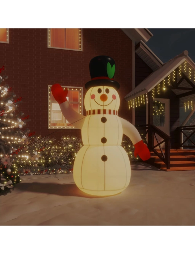 imagem de vidaXL Boneco de neve insuflável com luzes LED 225 cm1