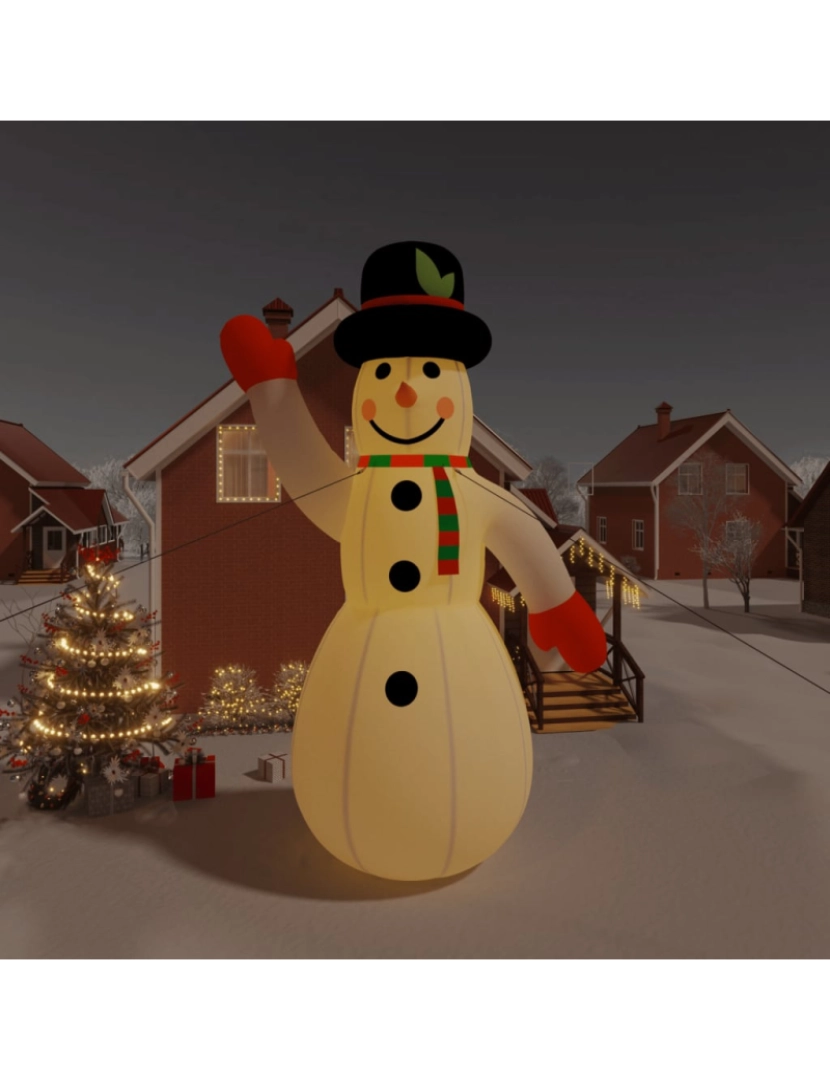 imagem de vidaXL Boneco de neve insuflável com luzes LED 805 cm3