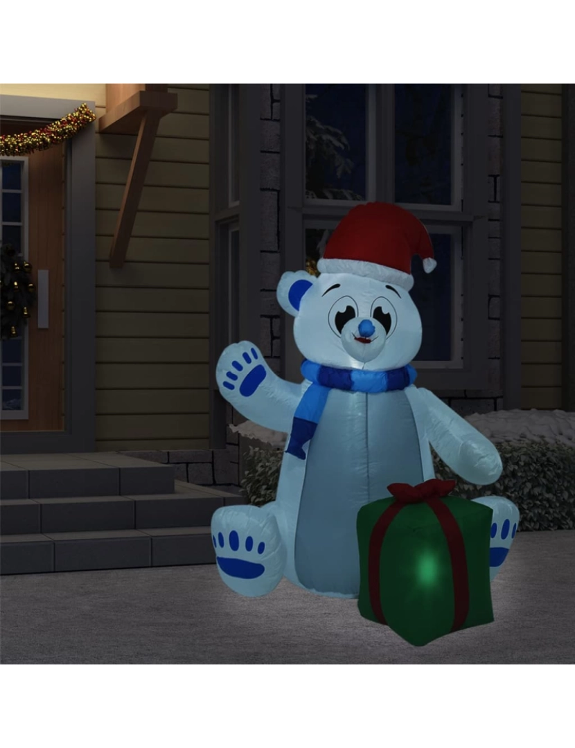 imagem de vidaXL Urso polar insuflável de Natal LED interior/exterior 1,8 m1