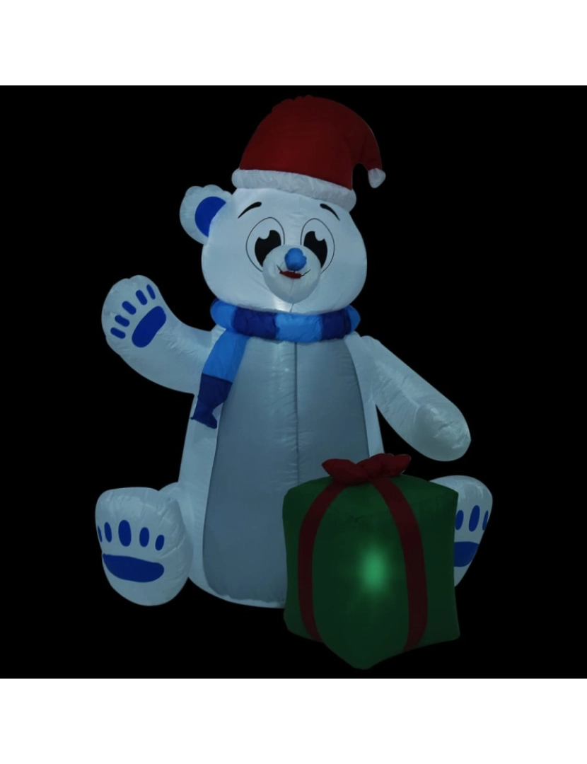 imagem de vidaXL Urso polar insuflável de Natal LED interior/exterior 1,8 m5