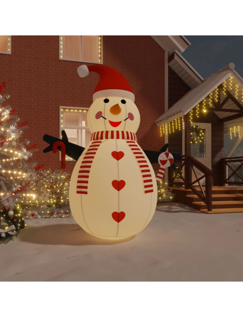 imagem de vidaXL Boneco de neve insuflável com luzes LED 360 cm1