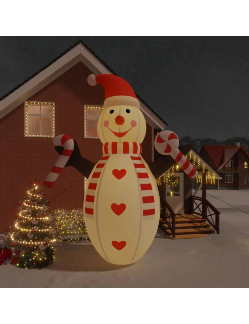 imagem de vidaXL Boneco de neve insuflável com luzes LED 630 cm1