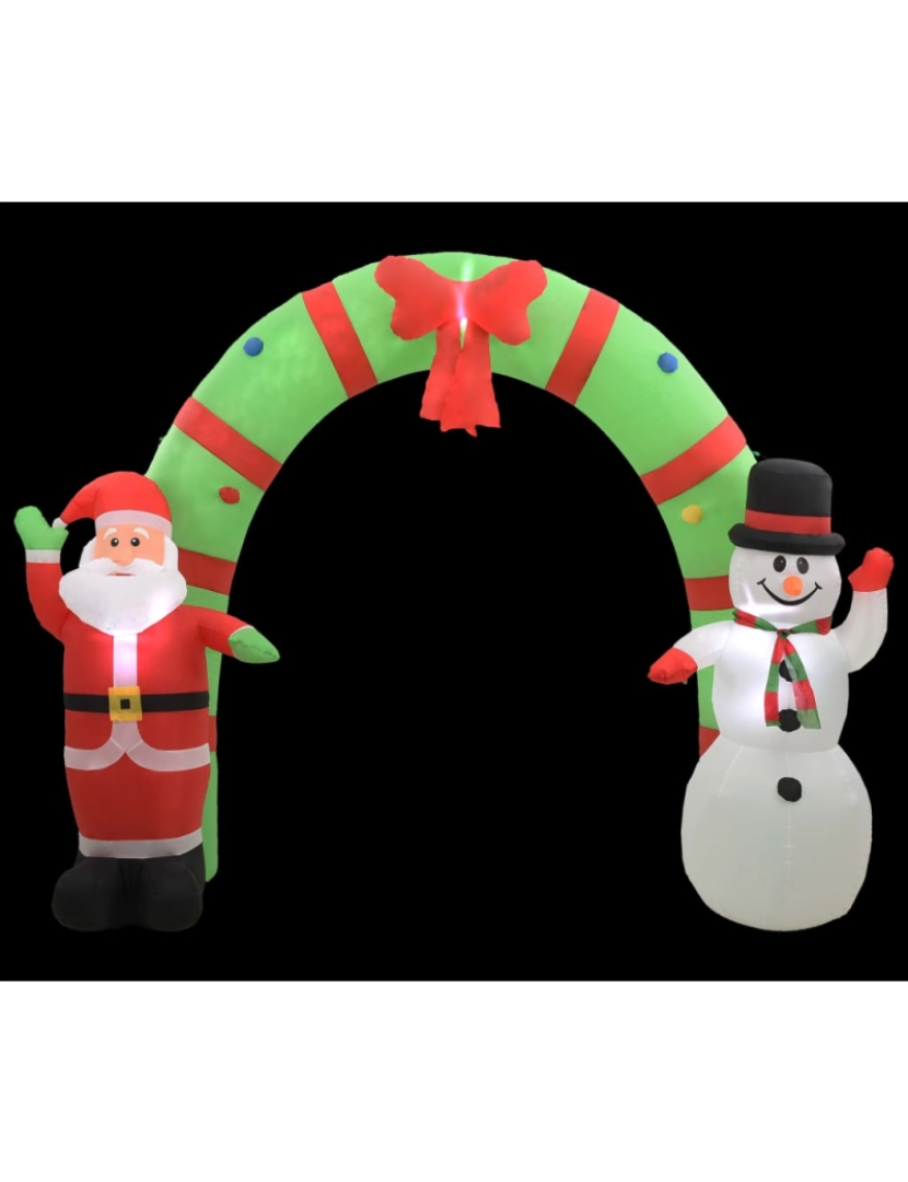 imagem de vidaXL Arco insuflável natalício Pai Natal e boneco de neve LED 223 cm4