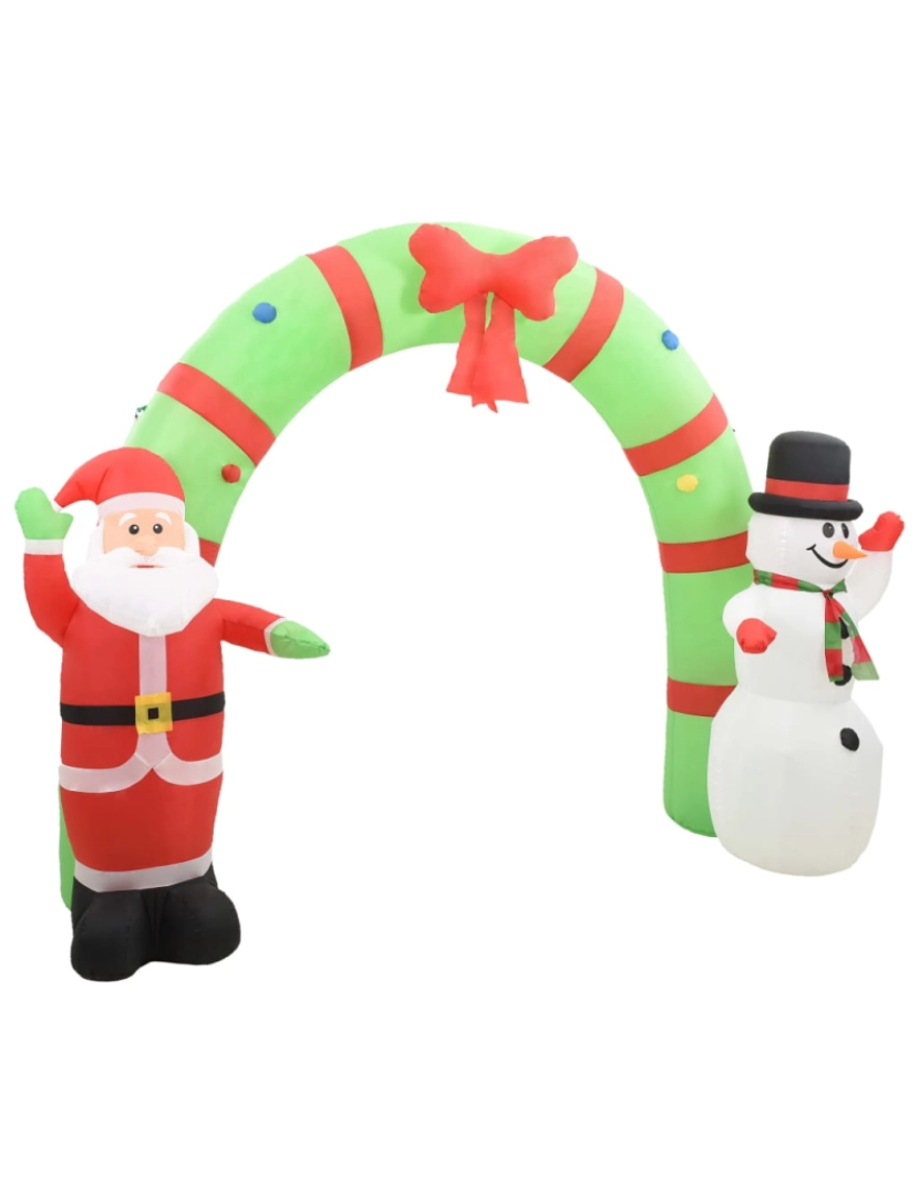 imagem de vidaXL Arco insuflável natalício Pai Natal e boneco de neve LED 223 cm5