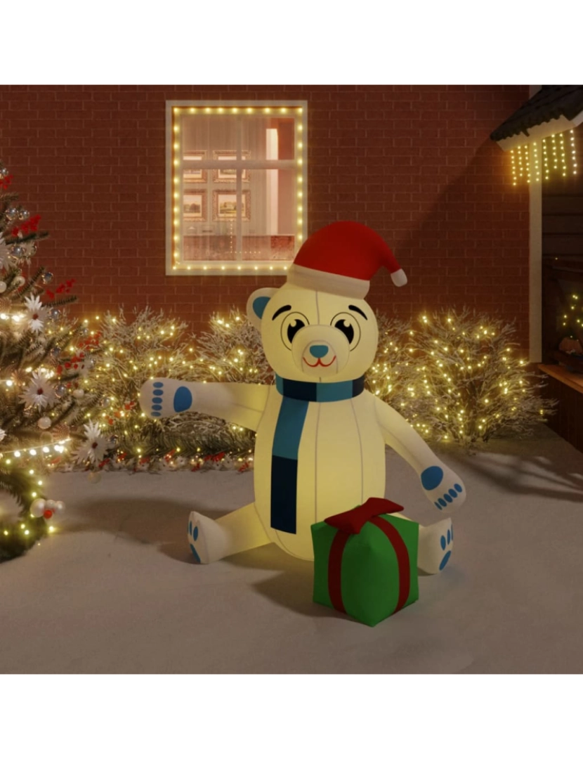 imagem de vidaXL Urso de Natal insuflável com luzes LED 180 cm1