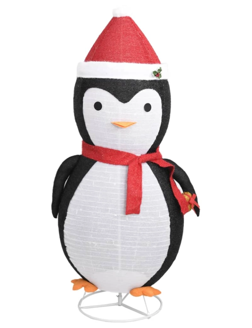 imagem de vidaXL Pinguim de Natal decorativo com luzes LED tecido de luxo 180 cm5