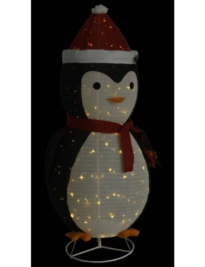 imagem de vidaXL Pinguim de Natal decorativo com luzes LED tecido de luxo 180 cm6