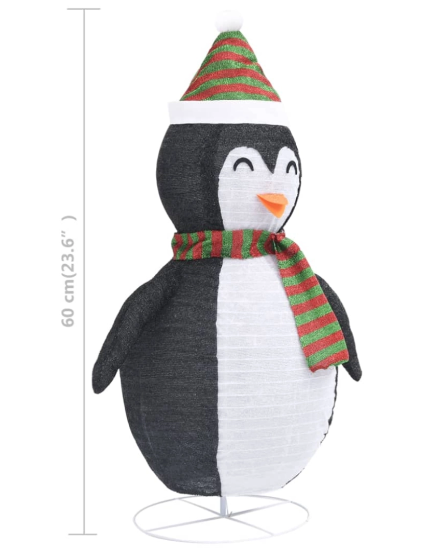 imagem de vidaXL Pinguim de Natal decorativo com luz LED tecido de luxo 60 cm11