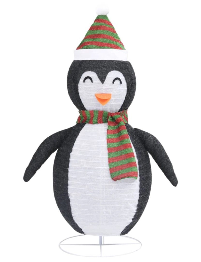 imagem de vidaXL Pinguim de Natal decorativo com luz LED tecido de luxo 60 cm6