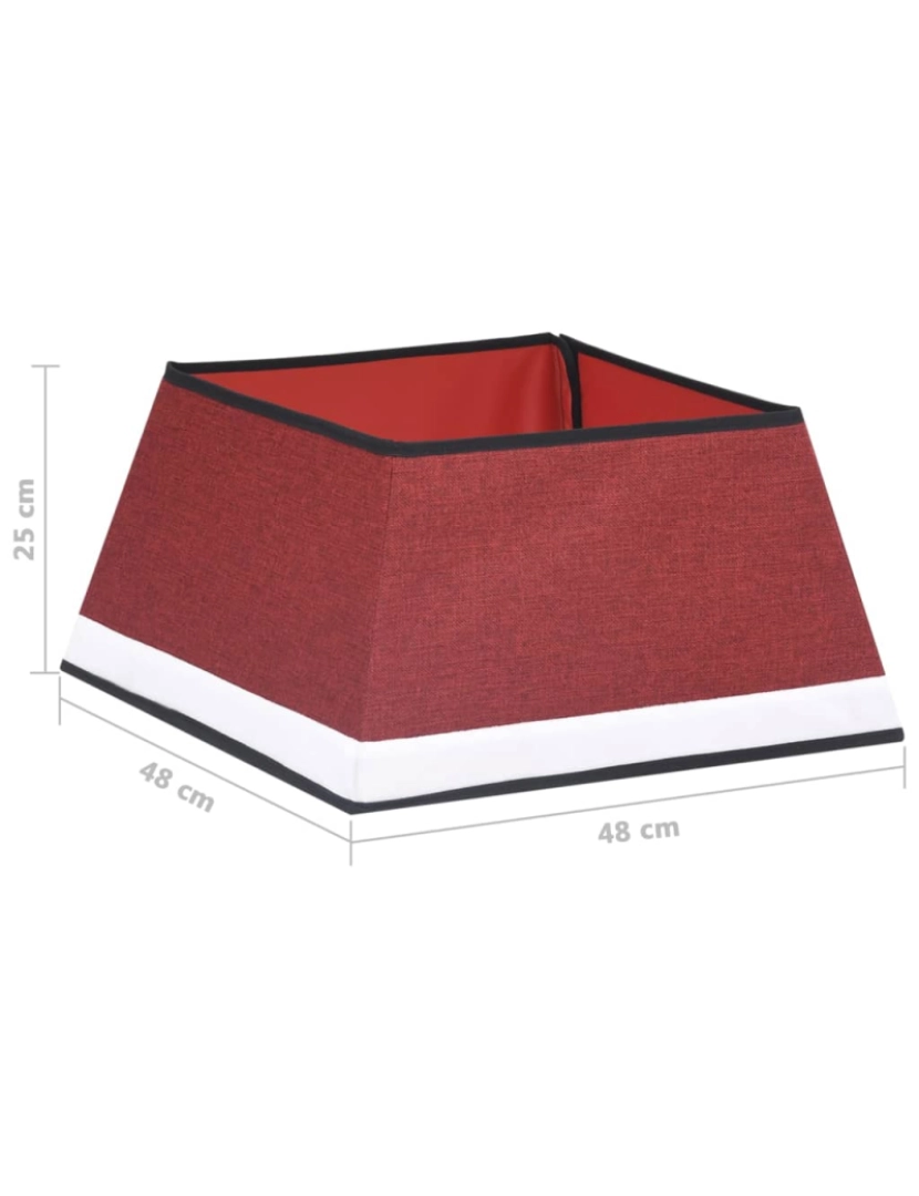 imagem de vidaXL Saia para árvore de Natal 48x48x25 cm vermelho e branco7