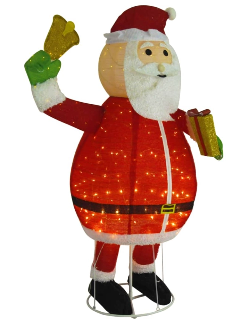 imagem de vidaXL Pai Natal decorativo com luzes LED tecido de luxo 180 cm4