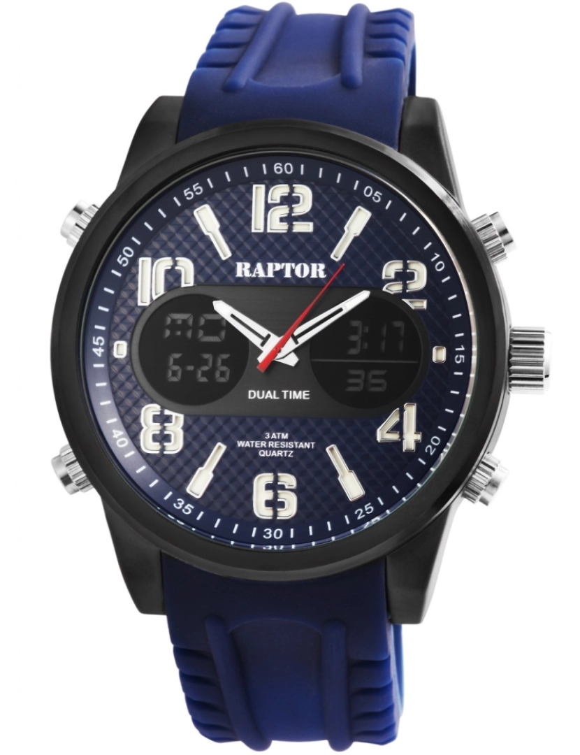 Raptor - Relógio Raptor Homem Cosar Azul com Bracelete em Silicone