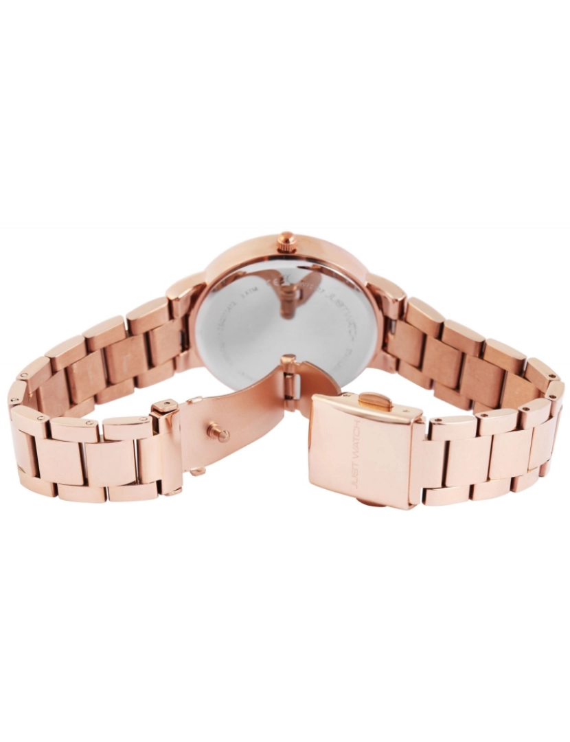 imagem de Relógio Just Mulher Rosa Dourado com Bracelete em Aço Inoxidável - 01273