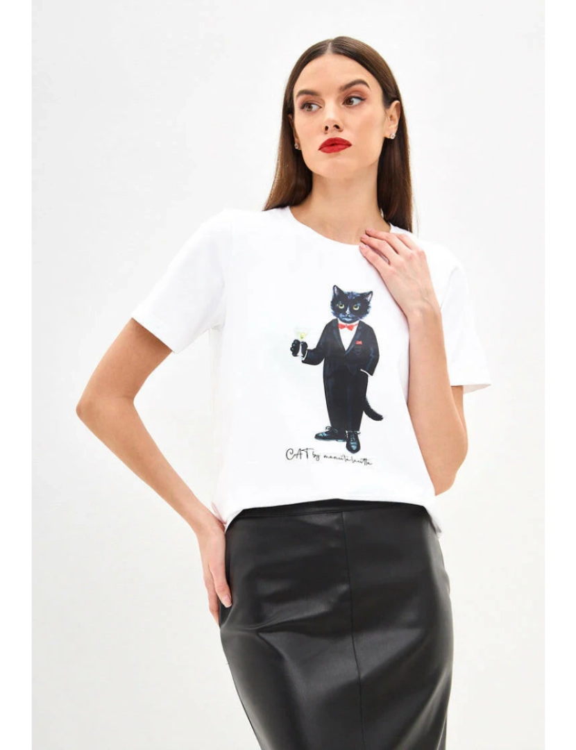 imagem de Camiseta impressa branca Dandy Cat6