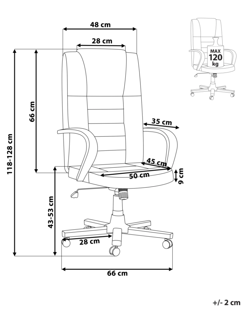 imagem de Cadeira de escritório preta em pele genuína com função de massagem de design moderno2