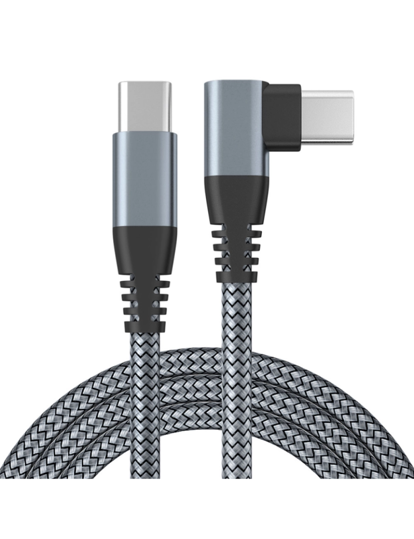 imagem de Carregador USB-C com conector angular Carregamento rápido de 60 W Grey 2 metros1