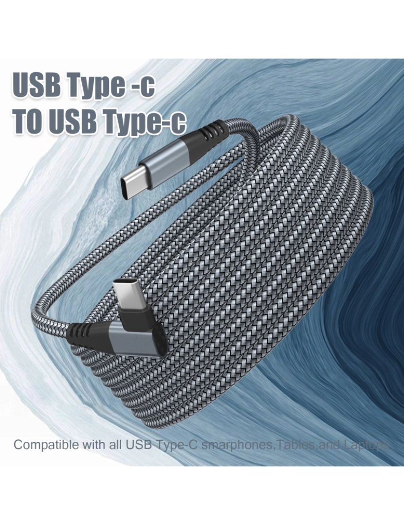 imagem de Carregador USB-C com conector angular Carregamento rápido de 60 W Grey 2 metros6