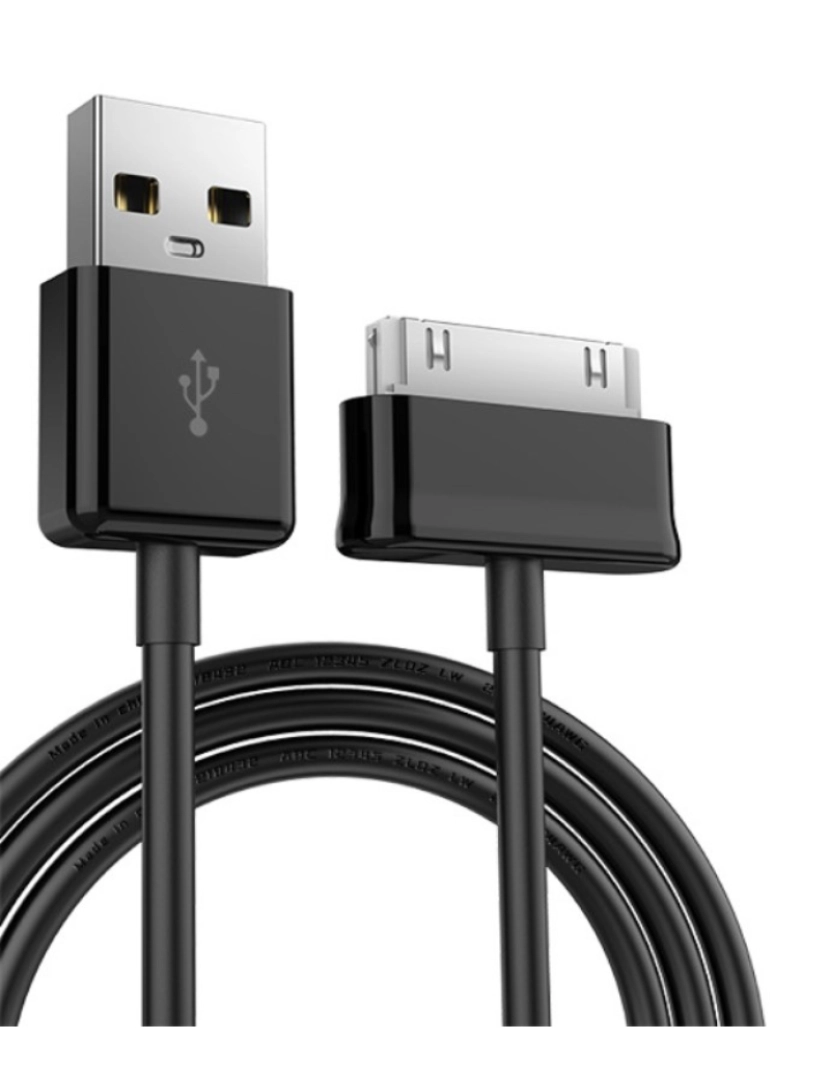 Inf - Cabo USB de 30 pinos / cabo de carregamento para sincronização de dados, compatível com Samsung P1000 / N8000 / N8010 Black 1 m