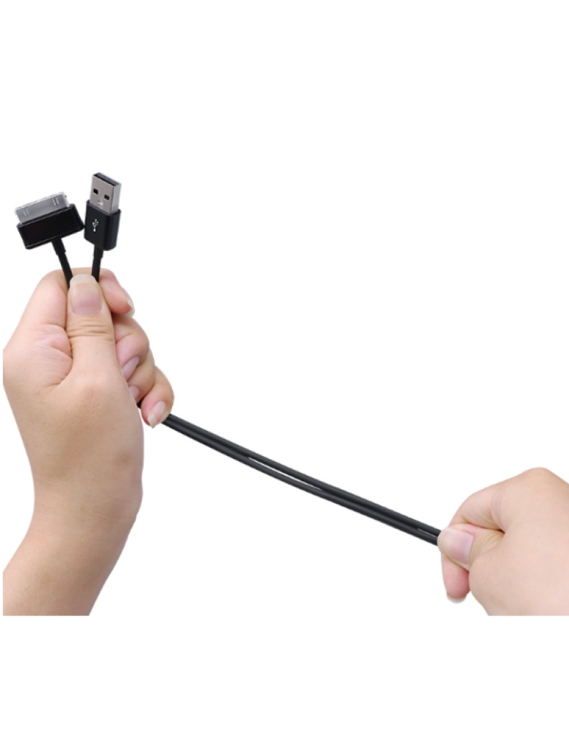 imagem de Cabo USB de 30 pinos / cabo de carregamento para sincronização de dados, compatível com Samsung P1000 / N8000 / N8010 Black 1 m7