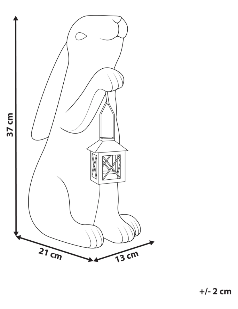 imagem de Figura decorativa com forma de colho em MgO branco 37 cm peça de decoração de Páscoa para interior ou exterior2