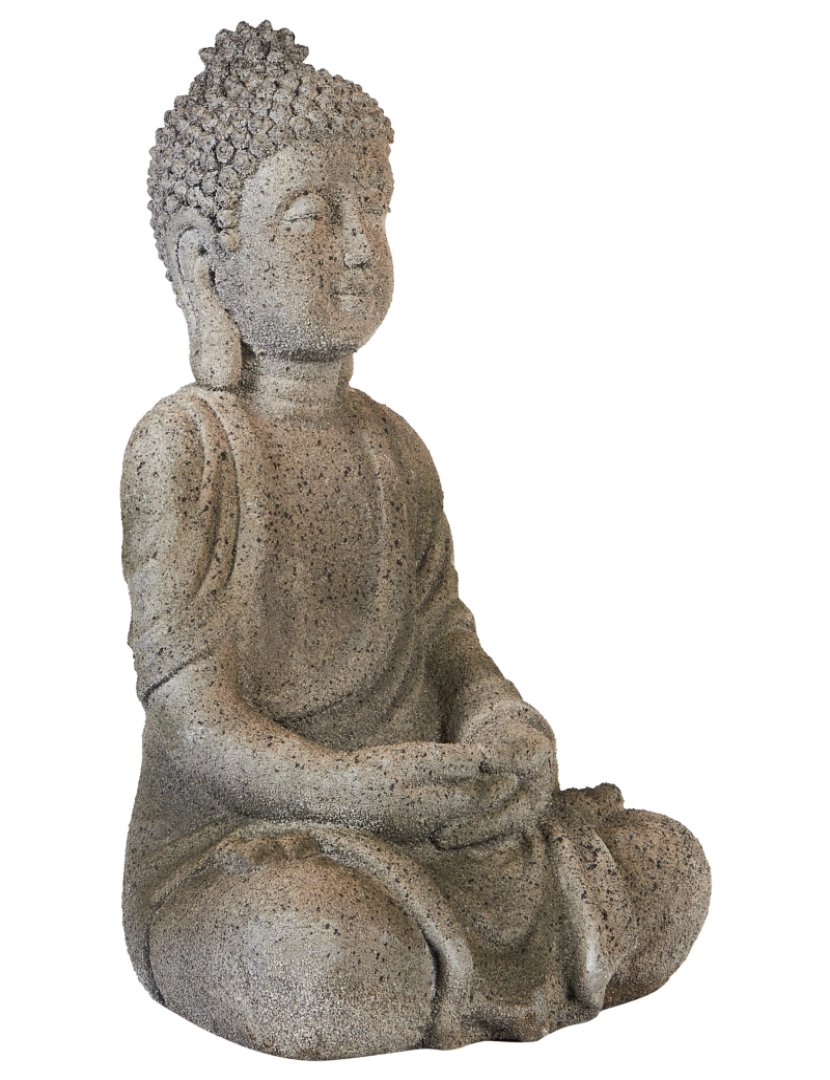 imagem de Figura decorativa com forma de Buda em MgO cinzento 41 cm peça de destaque para interior e exterior1