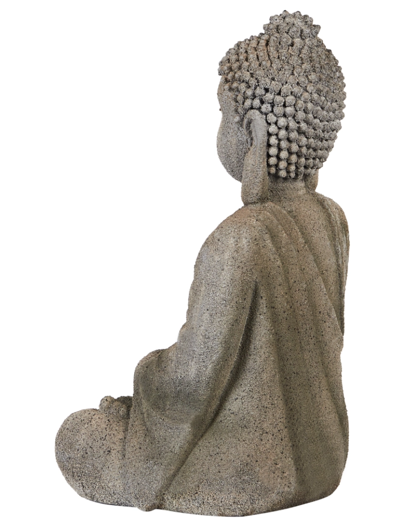 imagem de Figura decorativa com forma de Buda em MgO cinzento 41 cm peça de destaque para interior e exterior5