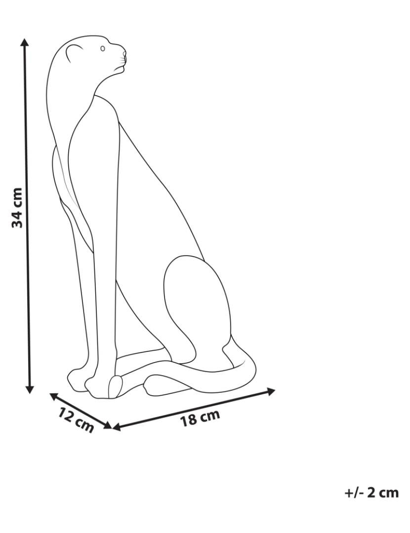 imagem de Figura decorativa em poliresina preta 34 cm decoração para sala2