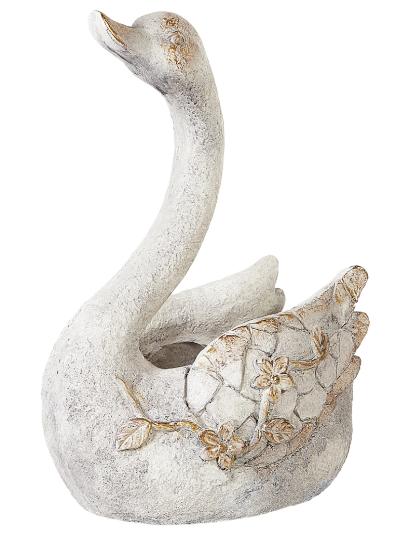 Beliani - Figura decorativa com forma de cisne em MgO branco para interior ou exterior de destaque