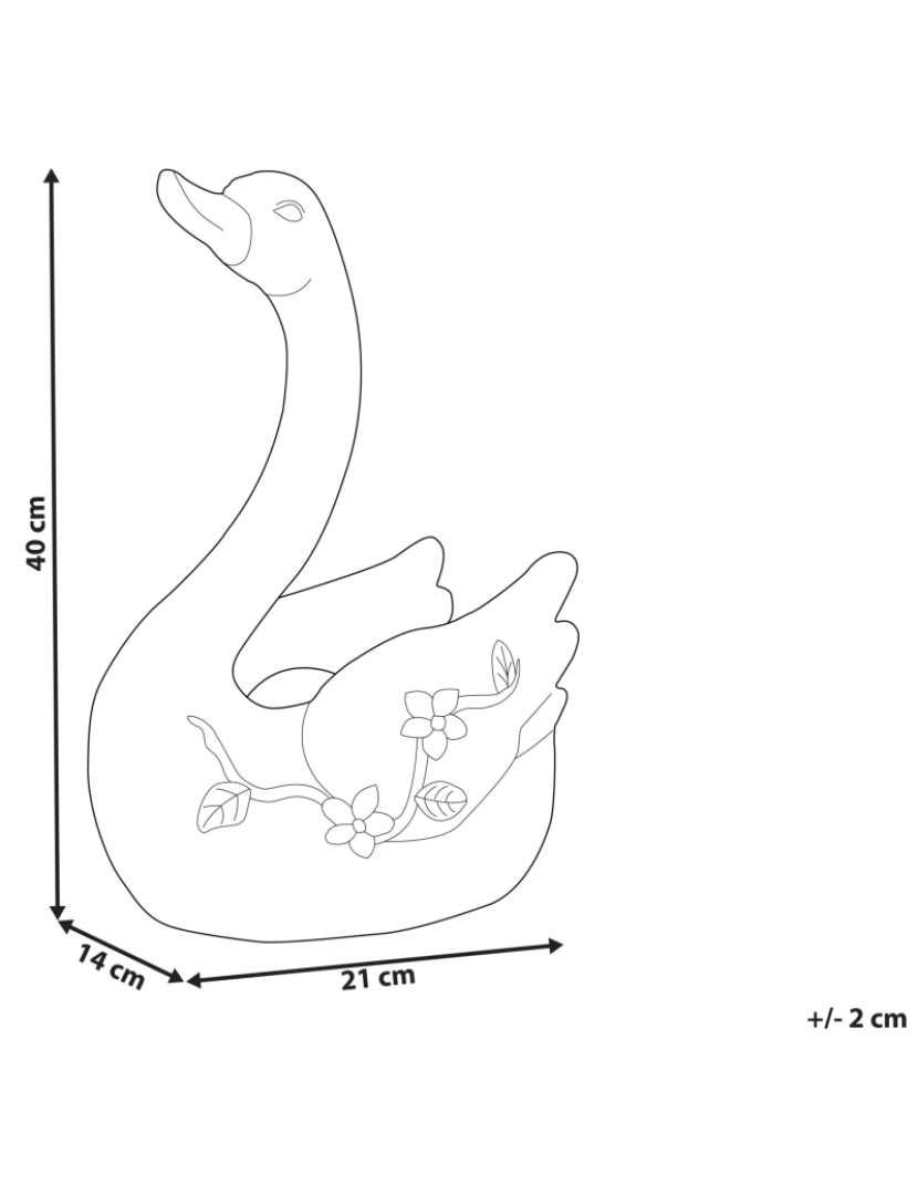 imagem de Figura decorativa com forma de cisne em MgO branco para interior ou exterior de destaque2